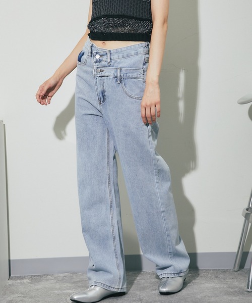 ANOTHER S（アナザーエス）の「ウエストアシンメトリーデニムパンツ（デニムパンツ・レディース・ブルー・S/M/L）」の8枚目の写真
