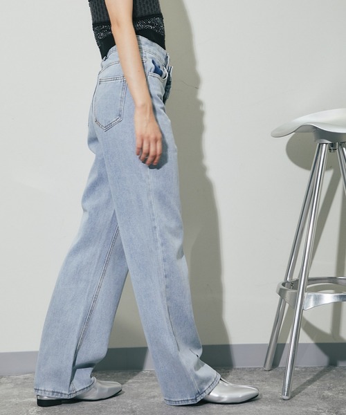 ANOTHER S（アナザーエス）の「ウエストアシンメトリーデニムパンツ（デニムパンツ・レディース・ブルー・S/M/L）」の6枚目の写真