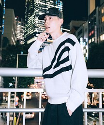 HTH × UMBRO jacquard knit ホワイト ニット セーター HTH × UMBRO jacquard knit – YZ