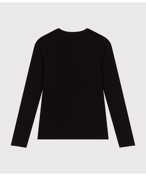 PETIT BATEAU（プチバトー）の「ポワンココットクルーネック長袖Ｔシャツ（Tシャツ/カットソー・レディース・ホワイト/ライトピンク/チャコールグレー/ブラック/ネイビー・XX-SMALL/X-SMALL/SMALL/MEDIUM/LARGE）」の15枚目の写真