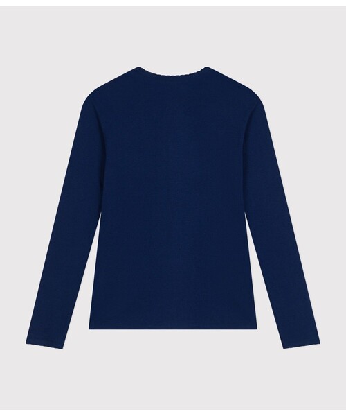 PETIT BATEAU（プチバトー）の「ポワンココットクルーネック長袖Ｔシャツ（Tシャツ/カットソー・レディース・ホワイト/ライトピンク/チャコールグレー/ブラック/ネイビー・XX-SMALL/X-SMALL/SMALL/MEDIUM/LARGE）」の13枚目の写真