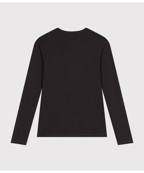 PETIT BATEAU（プチバトー）の「ポワンココットクルーネック長袖Ｔシャツ（Tシャツ/カットソー・レディース・ホワイト/ライトピンク/チャコールグレー/ブラック/ネイビー・XX-SMALL/X-SMALL/SMALL/MEDIUM/LARGE）」の11枚目の写真