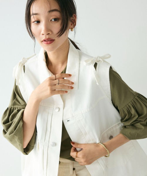 Soduk リボンデニムベスト SODUK ribbon denim vest スドーク リボン デニム ベスト- 大阪