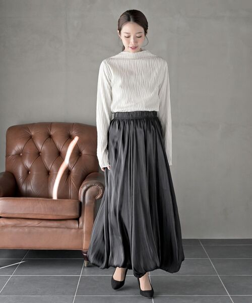 rps(アールピーエス)の「ウェーブジャガードプチハイネックカットソー(Tシャツ/カットソー・レディース・ブラック/オフホワイト/マスタード/アイボリー・フリー)」の14枚目の写真