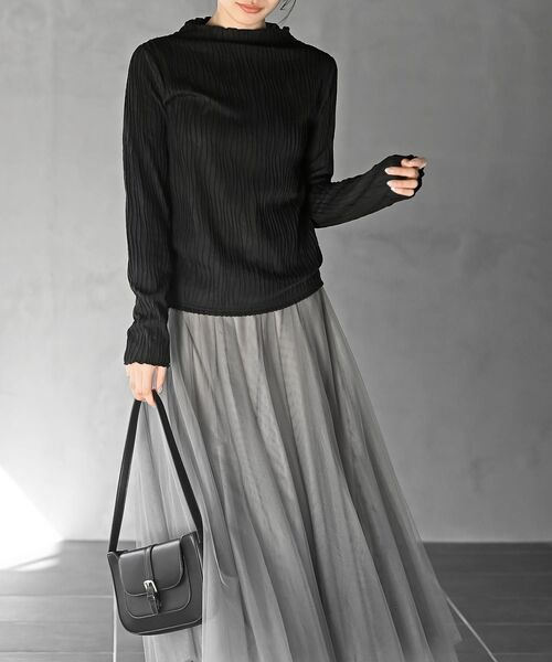 rps(アールピーエス)の「ウェーブジャガードプチハイネックカットソー(Tシャツ/カットソー・レディース・ブラック/オフホワイト/マスタード/アイボリー・フリー)」の16枚目の写真