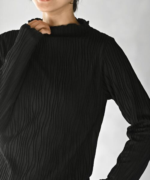 rps(アールピーエス)の「ウェーブジャガードプチハイネックカットソー(Tシャツ/カットソー・レディース・ブラック/オフホワイト/マスタード/アイボリー・フリー)」の19枚目の写真