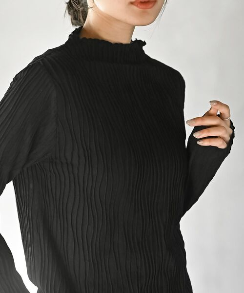 rps(アールピーエス)の「ウェーブジャガードプチハイネックカットソー(Tシャツ/カットソー・レディース・ブラック/オフホワイト/マスタード/アイボリー・フリー)」の21枚目の写真