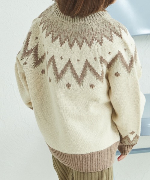 pairmanon(ペアマノン)の「【リンクコーデ】求心柄 ニット プルオーバー(ニット/セーター・キッズ・ブラック/ブルー/ベージュ・XS/S/M/L)」の6枚目の写真