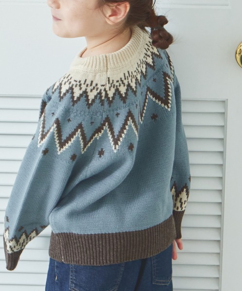 pairmanon(ペアマノン)の「【リンクコーデ】求心柄 ニット プルオーバー(ニット/セーター・キッズ・ブラック/ブルー/ベージュ・XS/S/M/L)」の9枚目の写真