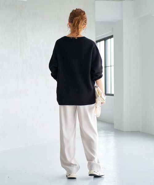 Spick & Span（スピックアンドスパン）の「ウールカシミヤ クルーネックプルオーバー（ニット/セーター・レディース・グレー/ブラック/パープル/ベージュ・FREE）」の6枚目の写真