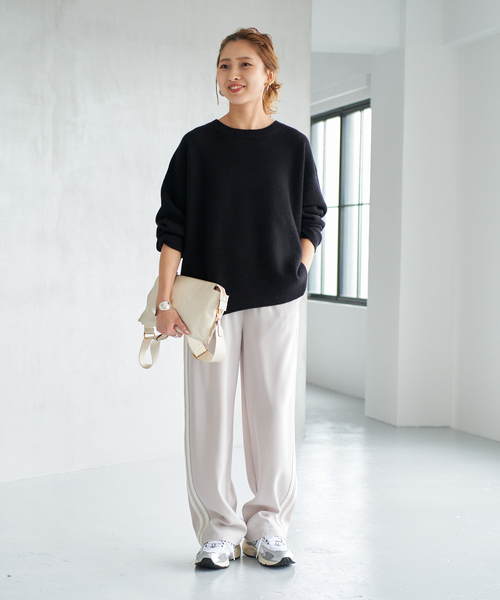 Spick & Span（スピックアンドスパン）の「ウールカシミヤ クルーネックプルオーバー（ニット/セーター・レディース・グレー/ブラック/パープル/ベージュ・FREE）」の8枚目の写真