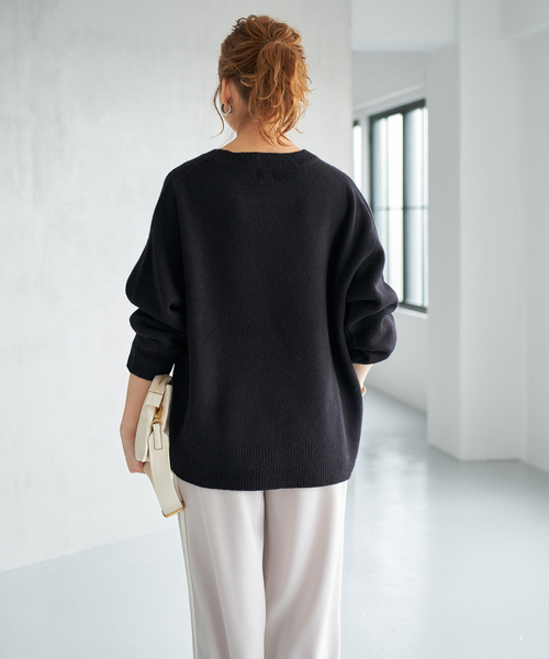 Spick & Span（スピックアンドスパン）の「ウールカシミヤ クルーネックプルオーバー（ニット/セーター・レディース・グレー/ブラック/パープル/ベージュ・FREE）」の10枚目の写真