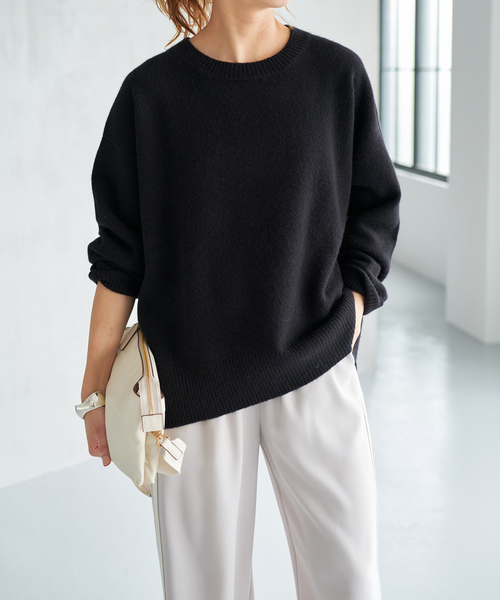 Spick & Span（スピックアンドスパン）の「ウールカシミヤ クルーネックプルオーバー（ニット/セーター・レディース・グレー/ブラック/パープル/ベージュ・FREE）」の12枚目の写真