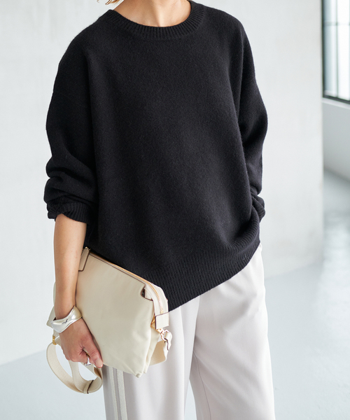 Spick & Span（スピックアンドスパン）の「ウールカシミヤ クルーネックプルオーバー（ニット/セーター・レディース・グレー/ブラック/パープル/ベージュ・FREE）」の13枚目の写真