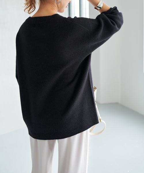 Spick & Span（スピックアンドスパン）の「ウールカシミヤ クルーネックプルオーバー（ニット/セーター・レディース・グレー/ブラック/パープル/ベージュ・FREE）」の14枚目の写真