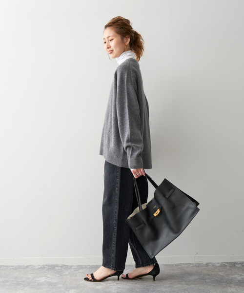 Spick & Span（スピックアンドスパン）の「ウールカシミヤ クルーネックプルオーバー（ニット/セーター・レディース・グレー/ブラック/パープル/ベージュ・FREE）」の21枚目の写真