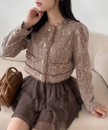 one after another NICE CLAUP | 【WEB限定】ツイードジャケット(ノーカラージャケット)