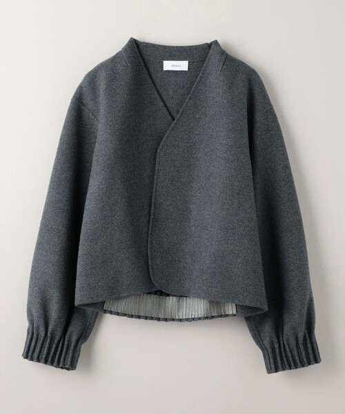 ASTRAET（アストラット）の「＜ASTRAET＞タック  ノーボタン リバージャケット②（ノーカラーコート・レディース・グレー・0/1）」の9枚目の写真