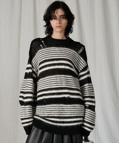 セール】【BATONER】 ボーダークルーネック（ニット/セーター