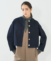 collex | ストレッチデニムジャケット(ノーカラージャケット)