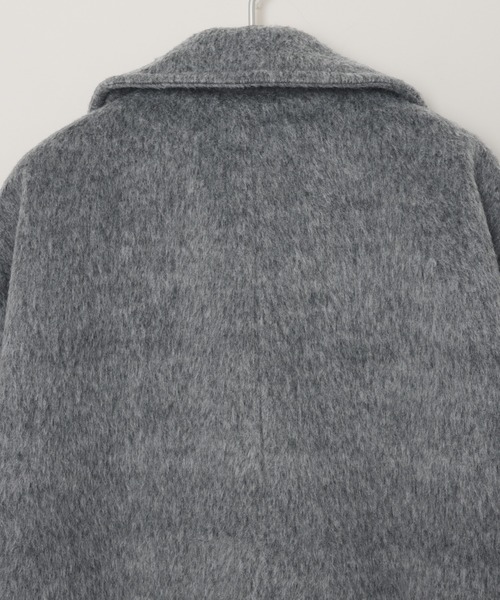 andme（アンドミー）の「スタンドカラー2wayシャギーマキシ丈ロングコート（ステンカラーコート・レディース・チャコールグレー/ベージュ/ホワイト系その他・L/M）」の21枚目の写真