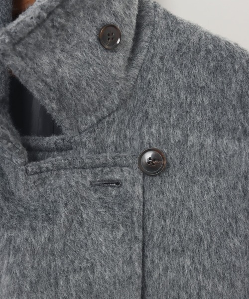 andme（アンドミー）の「スタンドカラー2wayシャギーマキシ丈ロングコート（ステンカラーコート・レディース・チャコールグレー/ベージュ/ホワイト系その他・L/M）」の20枚目の写真