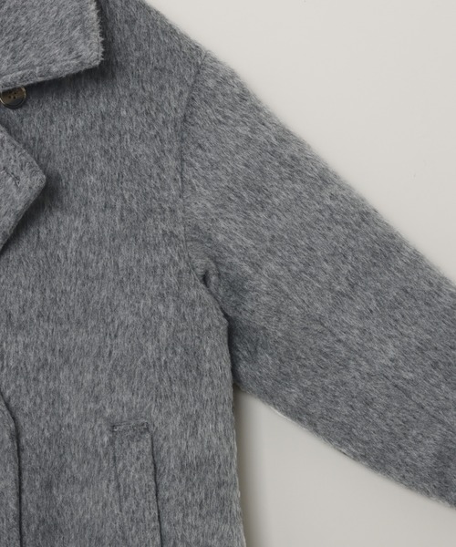 andme（アンドミー）の「スタンドカラー2wayシャギーマキシ丈ロングコート（ステンカラーコート・レディース・チャコールグレー/ベージュ/ホワイト系その他・L/M）」の14枚目の写真