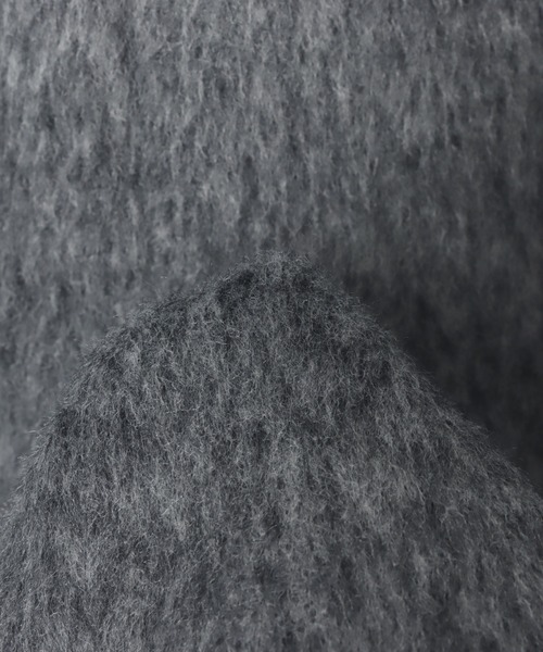 andme（アンドミー）の「スタンドカラー2wayシャギーマキシ丈ロングコート（ステンカラーコート・レディース・チャコールグレー/ベージュ/ホワイト系その他・L/M）」の18枚目の写真