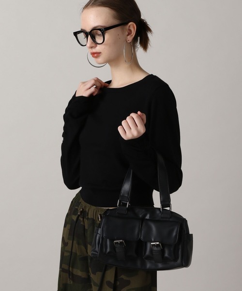 FOREVER 21（フォーエバー トゥエンティーワン）の「【2024FW】ハイゲージ袖シャーリングニット（ニット/セーター・レディース・ネイビー/レッド/ブラック/グレー・SMALL/MEDIUM）」の7枚目の写真