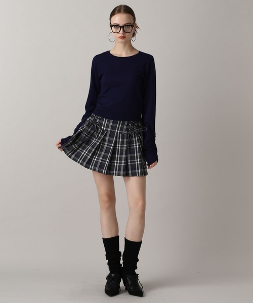 FOREVER 21（フォーエバー トゥエンティーワン）の「【2024FW】ハイゲージ袖シャーリングニット（ニット/セーター・レディース・ネイビー/レッド/ブラック/グレー・SMALL/MEDIUM）」の13枚目の写真