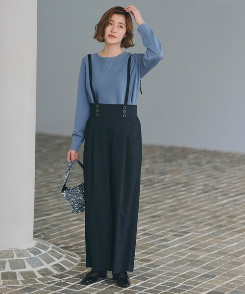 grove(グローブ)の「◆2WAYショルダーストラップワイドパンツ(その他パンツ・レディース・グレー/ブラック/チャコール・01/02/03/04/05)」の3枚目の写真