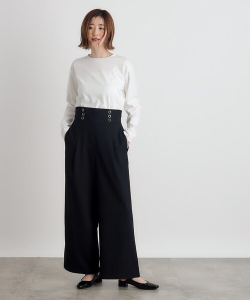 grove(グローブ)の「◆2WAYショルダーストラップワイドパンツ(その他パンツ・レディース・グレー/ブラック/チャコール・01/02/03/04/05)」の4枚目の写真