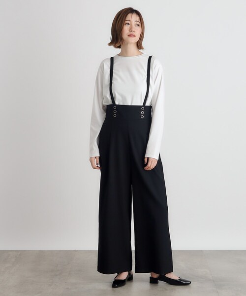 grove(グローブ)の「◆2WAYショルダーストラップワイドパンツ(その他パンツ・レディース・グレー/ブラック/チャコール・01/02/03/04/05)」の5枚目の写真