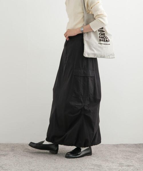 URBAN RESEARCH DOORS（アーバンリサーチドアーズ）の「ドロストカーゴスカート（スカート・レディース・ブラック/カーキ・MEDIUM）」の3枚目の写真