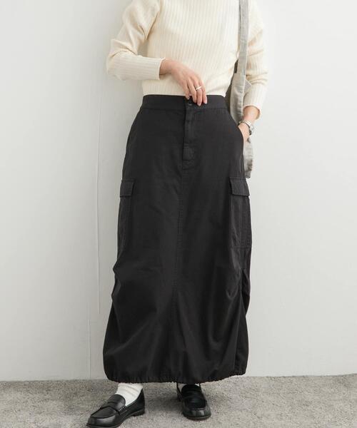 URBAN RESEARCH DOORS（アーバンリサーチドアーズ）の「ドロストカーゴスカート（スカート・レディース・ブラック/カーキ・MEDIUM）」の7枚目の写真