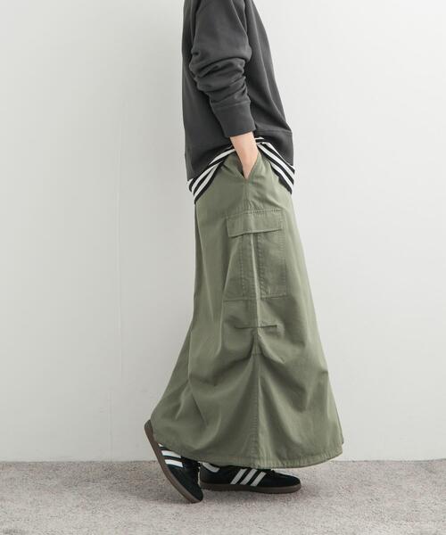 URBAN RESEARCH DOORS（アーバンリサーチドアーズ）の「ドロストカーゴスカート（スカート・レディース・ブラック/カーキ・MEDIUM）」の13枚目の写真