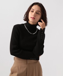 BAYFLOW（ベイフロー）の「[袖口ボタンがポイント]リブタートルニットプルオーバー（ニット/セーター）」