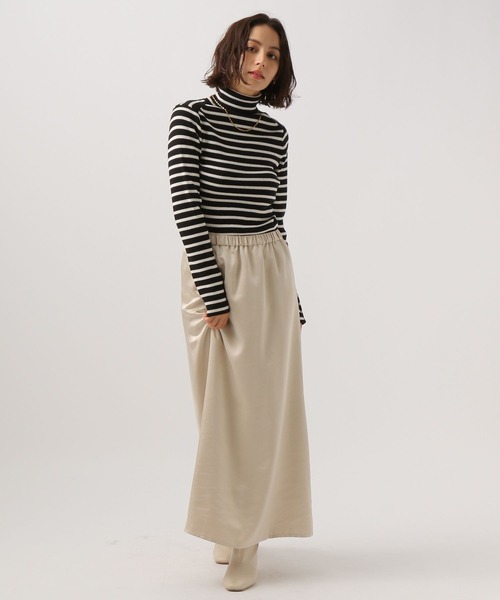 BAYFLOW（ベイフロー）の「[袖口ボタンがポイント]リブタートルニットプルオーバー（ニット/セーター・レディース・ブラック×ホワイト/レッド/ブラック/グレー・SMALL/MEDIUM）」の10枚目の写真