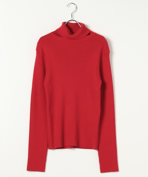 BAYFLOW（ベイフロー）の「[袖口ボタンがポイント]リブタートルニットプルオーバー（ニット/セーター・レディース・ブラック×ホワイト/レッド/ブラック/グレー・SMALL/MEDIUM）」の18枚目の写真