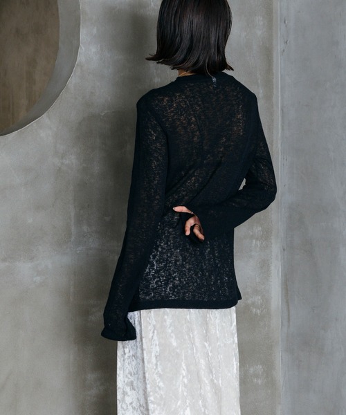 LIENCOEUR（リアンクール）の「シアーロングスリーブロンT（Tシャツ/カットソー・レディース・グレー/ブラック/ホワイト/ライトグリーン・FREE）」の11枚目の写真