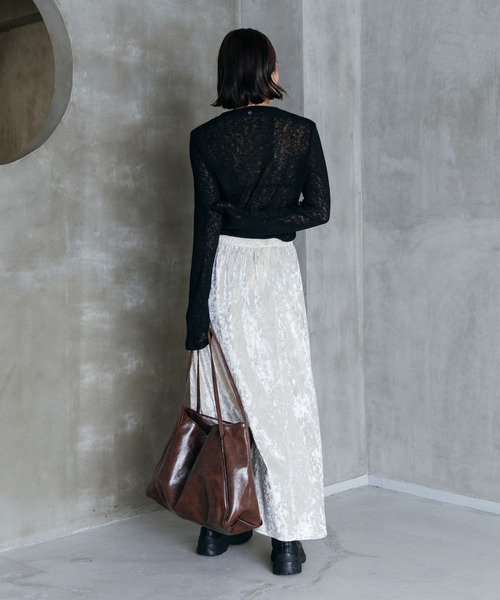 LIENCOEUR（リアンクール）の「シアーロングスリーブロンT（Tシャツ/カットソー・レディース・グレー/ブラック/ホワイト/ライトグリーン・FREE）」の14枚目の写真