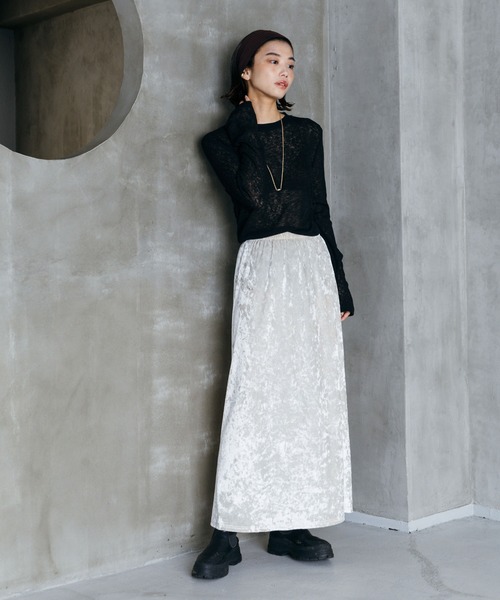 LIENCOEUR（リアンクール）の「シアーロングスリーブロンT（Tシャツ/カットソー・レディース・グレー/ブラック/ホワイト/ライトグリーン・FREE）」の15枚目の写真