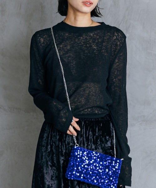 LIENCOEUR（リアンクール）の「シアーロングスリーブロンT（Tシャツ/カットソー・レディース・グレー/ブラック/ホワイト/ライトグリーン・FREE）」の18枚目の写真