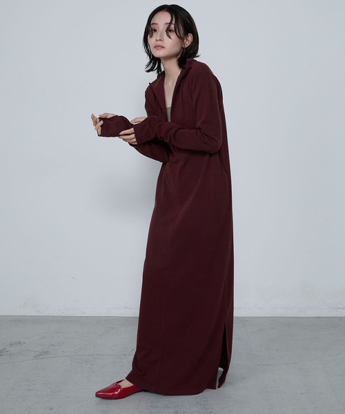 ❗️9/7まで❗️mame High Neck Dress Body Contour Ribbed High Neck Midi Dress | Express