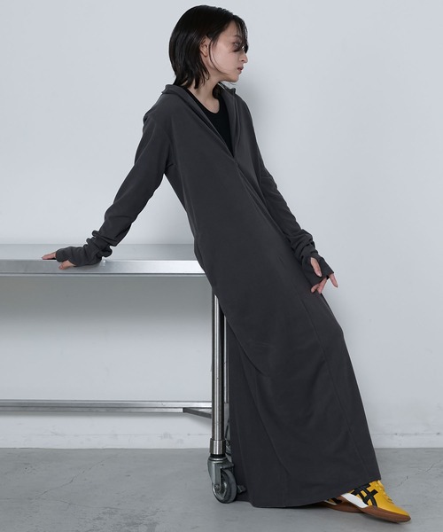 High neck long zip maxi dress / ハイネック ロングZIP マキシ
