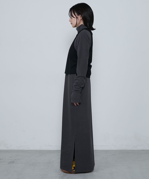 ロンパ le ELMi（ルエルミ）の「High neck long zip maxi dress / ハイネック