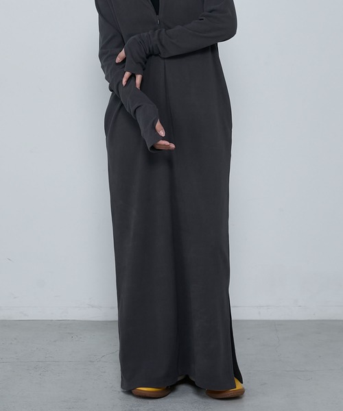 High neck long zip maxi dress / ハイネック ロングZIP マキシ