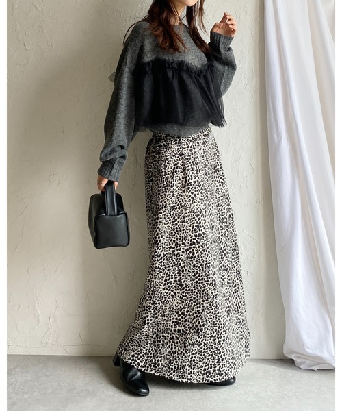 She's Closet(シーズクローゼット)の「レオパード/豹ヒョウ柄プリントフレアロングスカート(スカート・レディース・ブラウン/ブラック・FREE)」の21枚目の写真