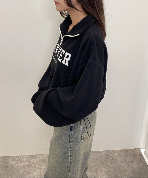 INGNI(イング)の「ハーフZIP裾ドロストショートフリーストップス(その他トップス・レディース・アイボリー/ブラック/ベージュ・M)」の18枚目の写真