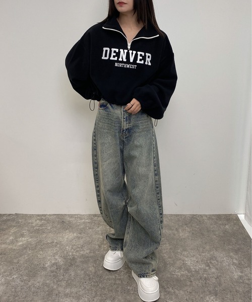 INGNI(イング)の「ハーフZIP裾ドロストショートフリーストップス(その他トップス・レディース・アイボリー/ブラック/ベージュ・M)」の20枚目の写真